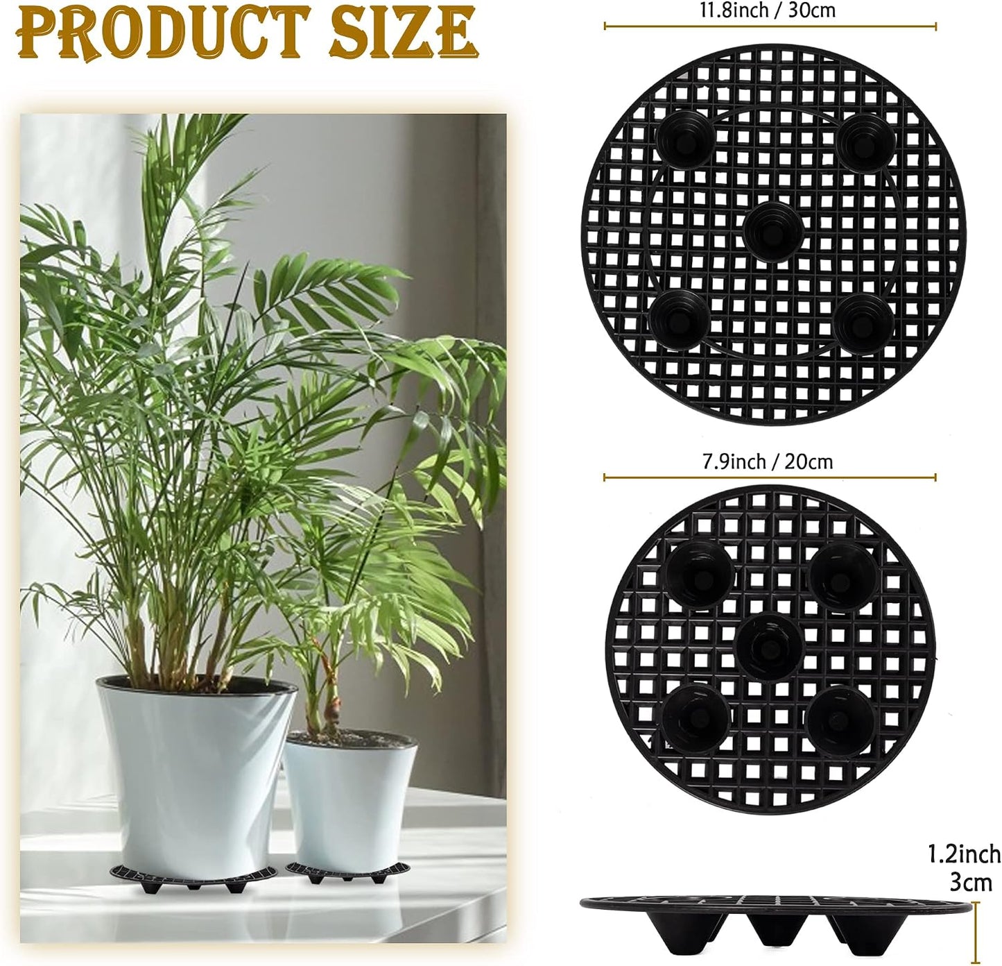 8Pcs Plant Stand Indoor Outdoor, Plant Level Pot Elevator- 2 Size Plant Riser Holder Plastic Floor Protector Plant