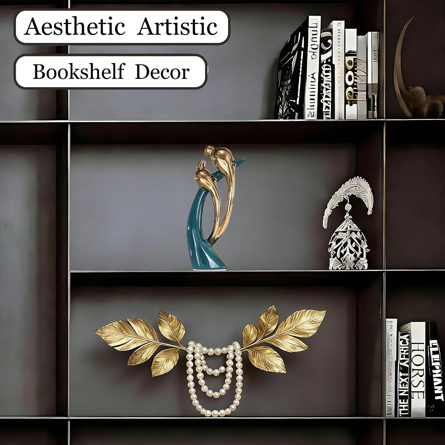 Modern Abstract Art Ceramic Statue Birds Statues Ceramic Birds Figurines Home / Lovebirds / Gold