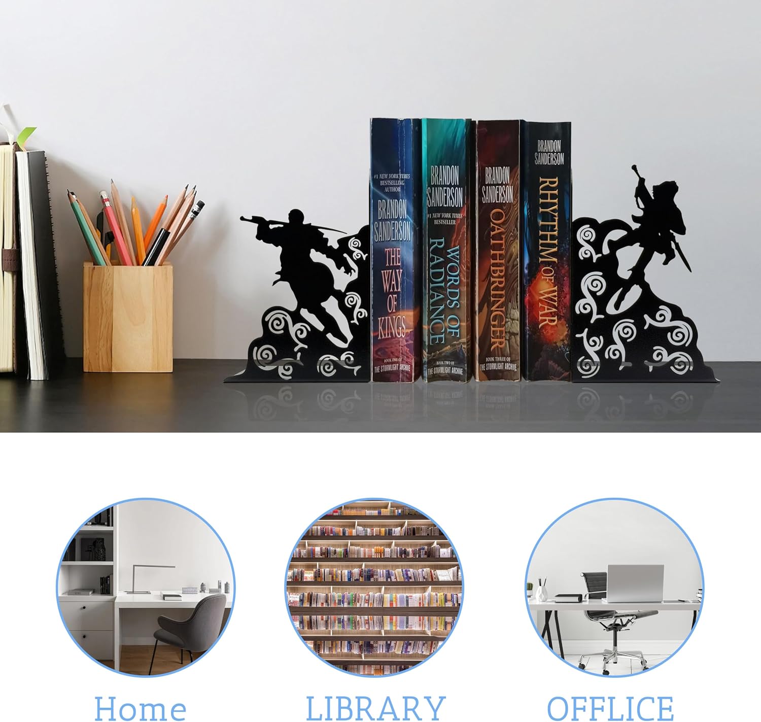 Sturdy Metal Bookends / Fantasy Bookends