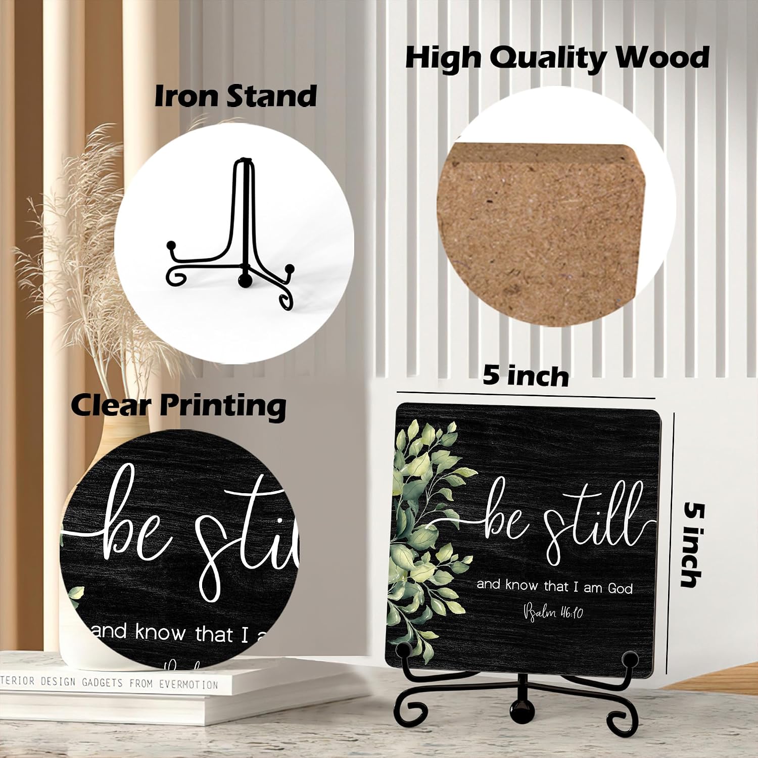 Know That I Am God Sign / Be Still / Wooden Sign with Iron Stand