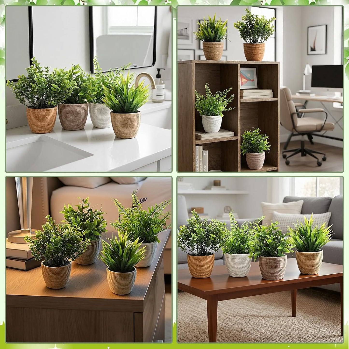 Boho Woven Artificial Plants / Set of 4
