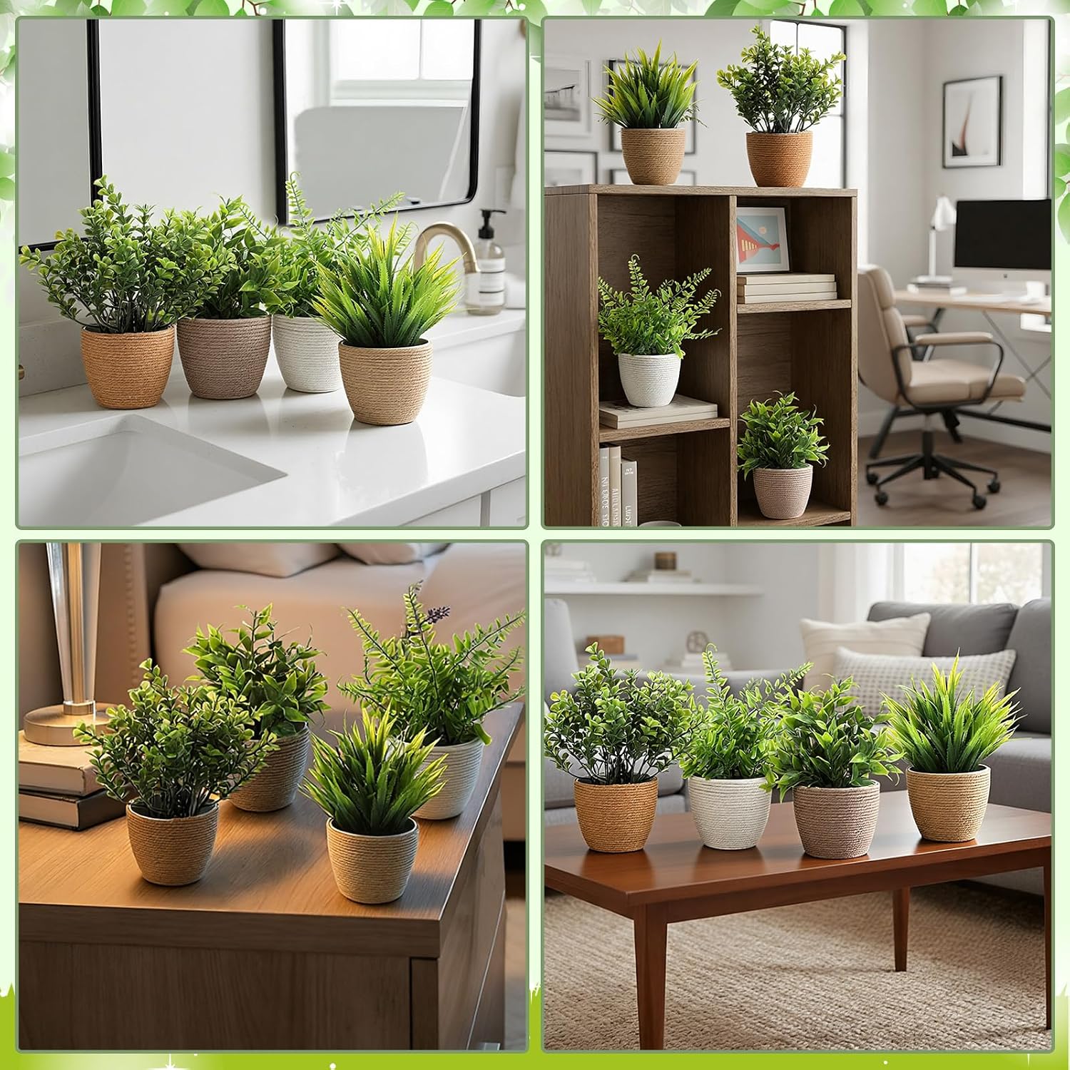Boho Woven Artificial Plants / Set of 4
