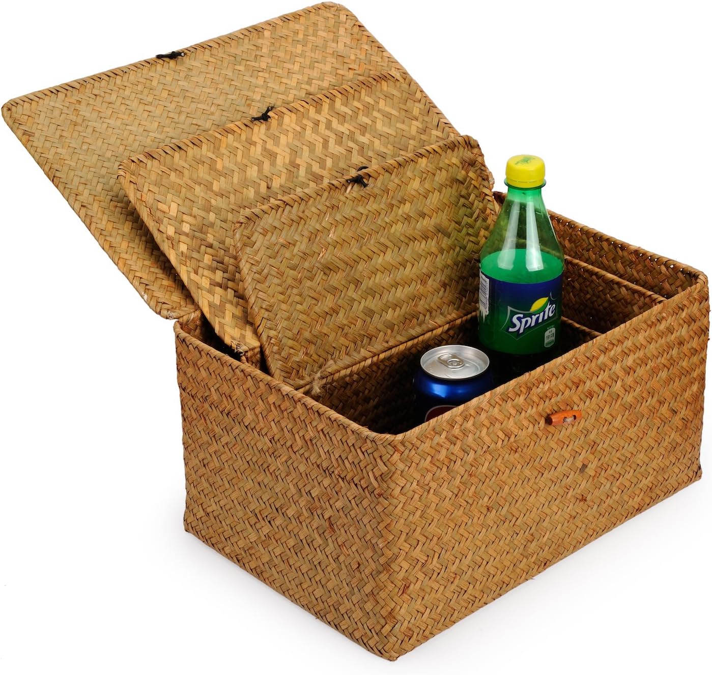 Seagrass Basket / Woven Wicker Storage Bins / Natural / Set of 3