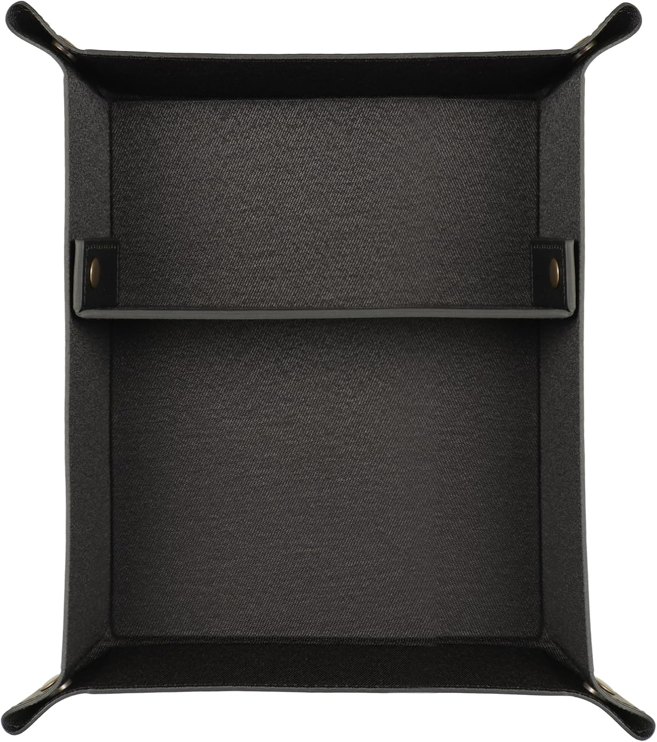 Londo PU Vegan Leather Valet Tray for Men — Brown Exterior with Black Interior Lining, Catchall EDC Organizer for Keys