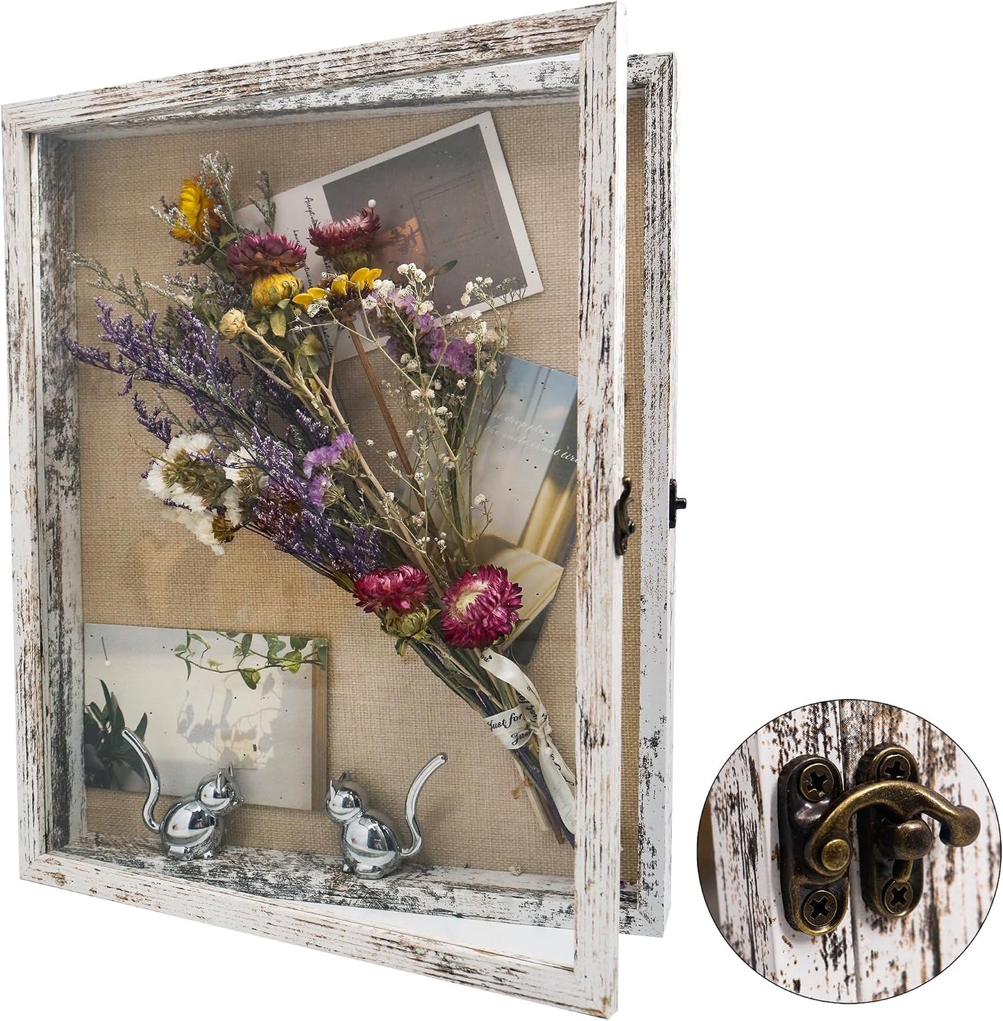 13x16 Wedding Bouquet Shadow Box Display Case,,White | 1.5inch Shadow Box Picture Frame,Wedding Bouquet Memorabilia