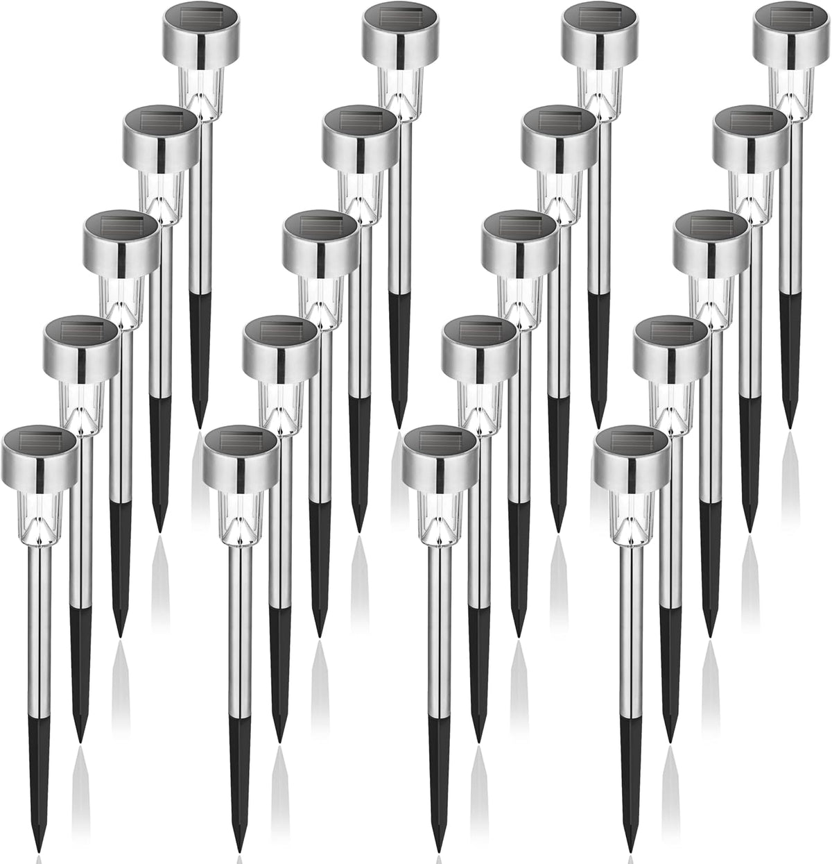 GIGALUMI Outdoor Waterproof Solar Garden Lights, 20 Pack Cold White