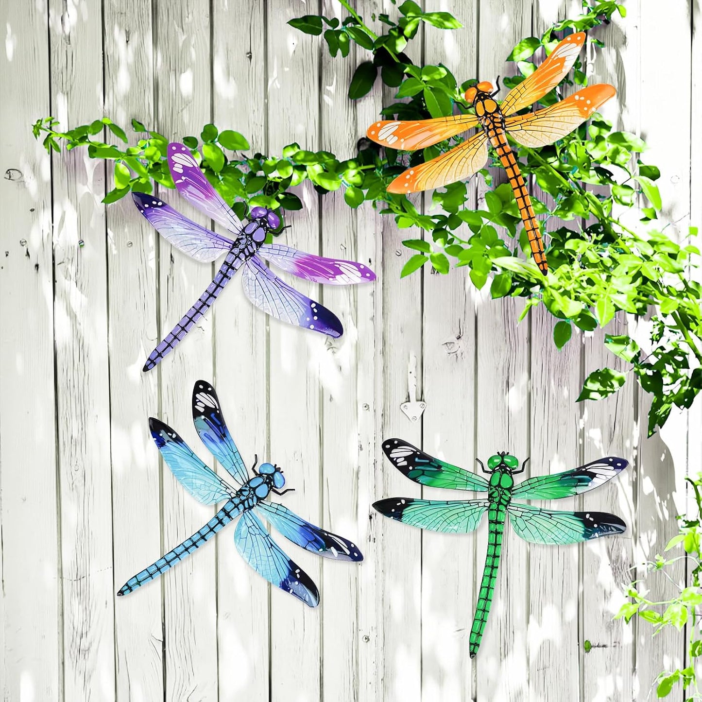 Large Metal Dragonfly Wall Decor / Large Dragonfly / 11.7 x 13.9 / Set of 4