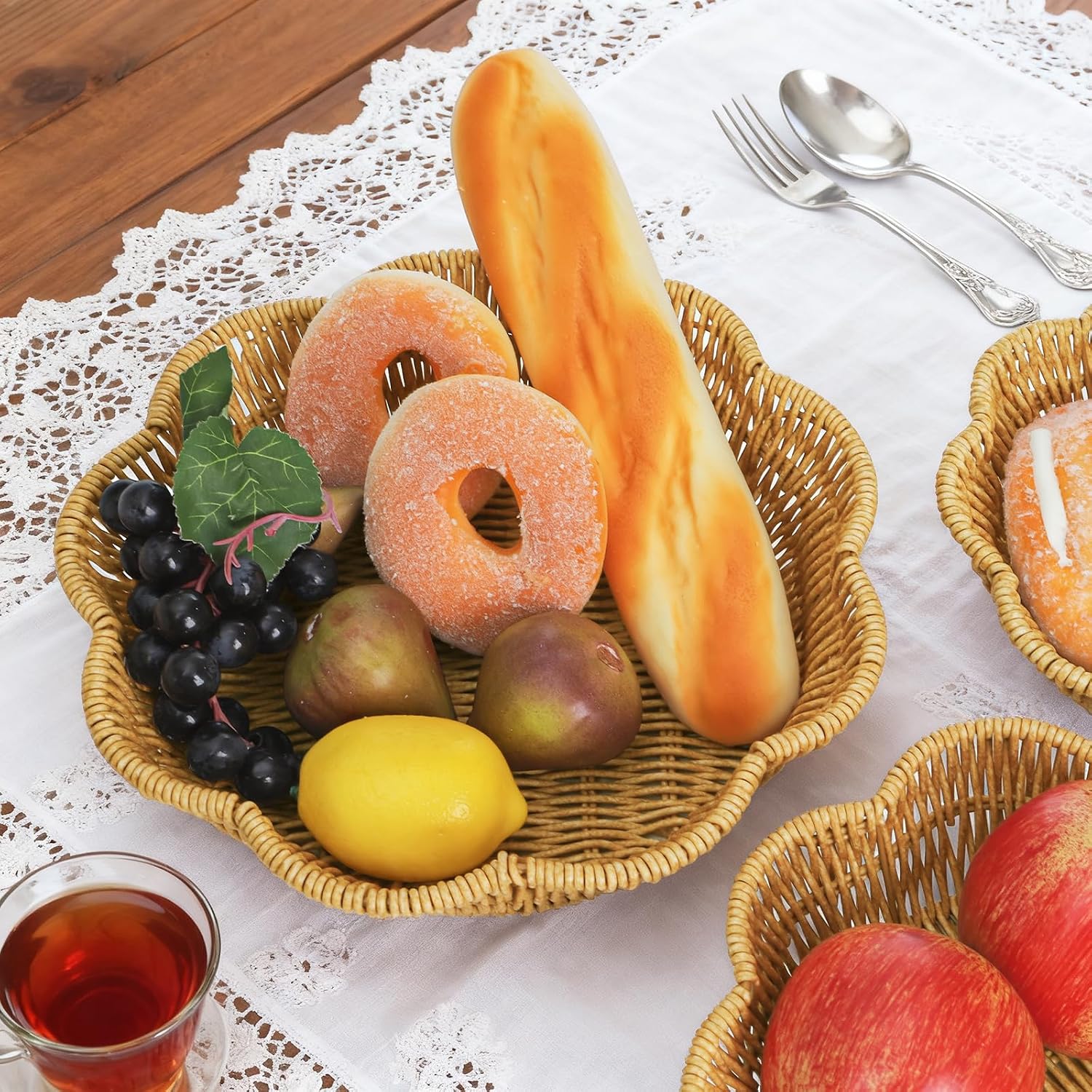 Poly Wicker Bread Baskets / Set of 3