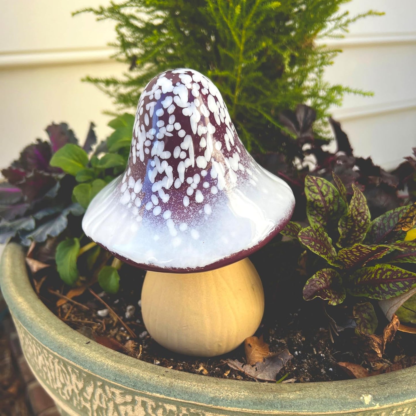 W133 Ceramic Enchanted Mushroom / Purple