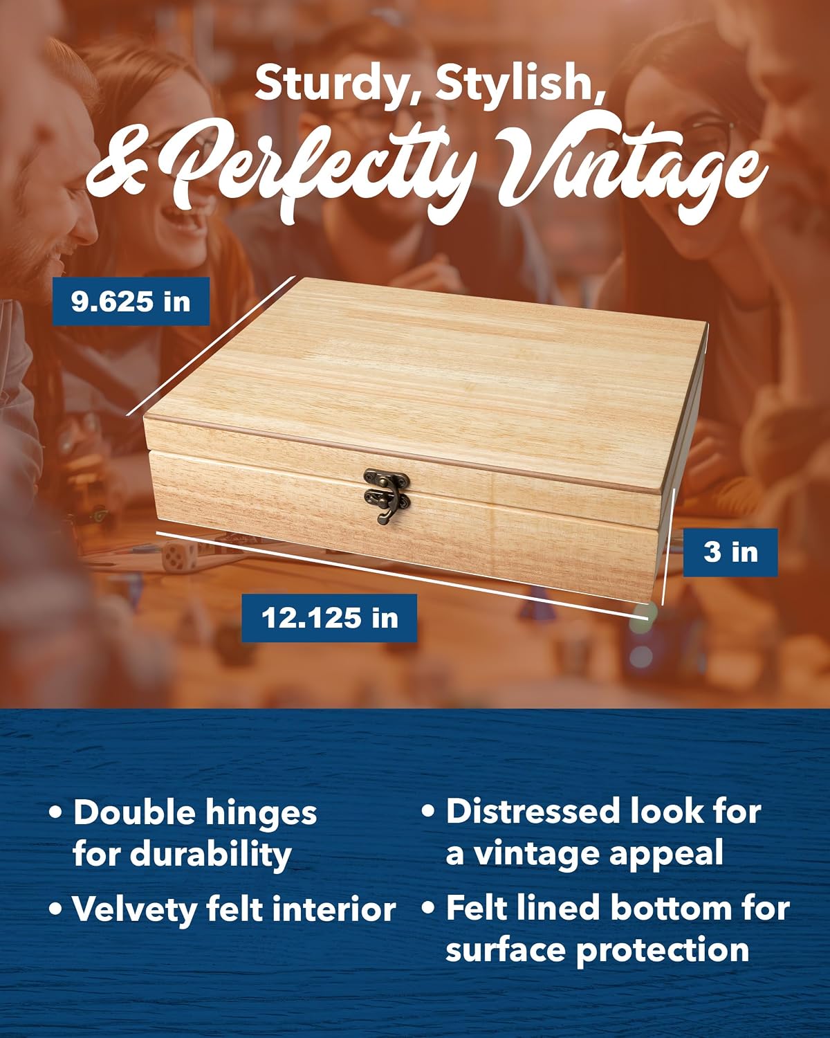 Old World Wooden Box / Natural Wood