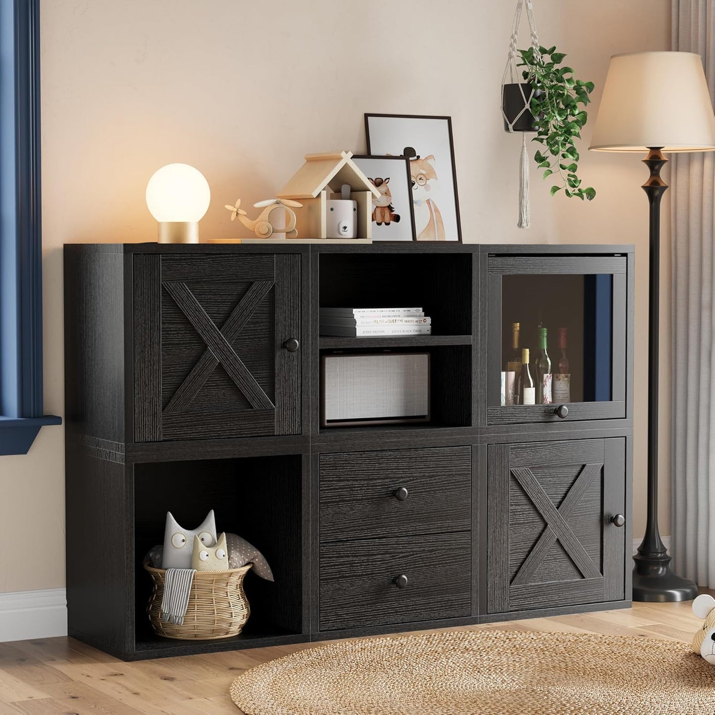 DIY Cube Storage Organizer Stackable Cubes / Black / 1 Layer Cube