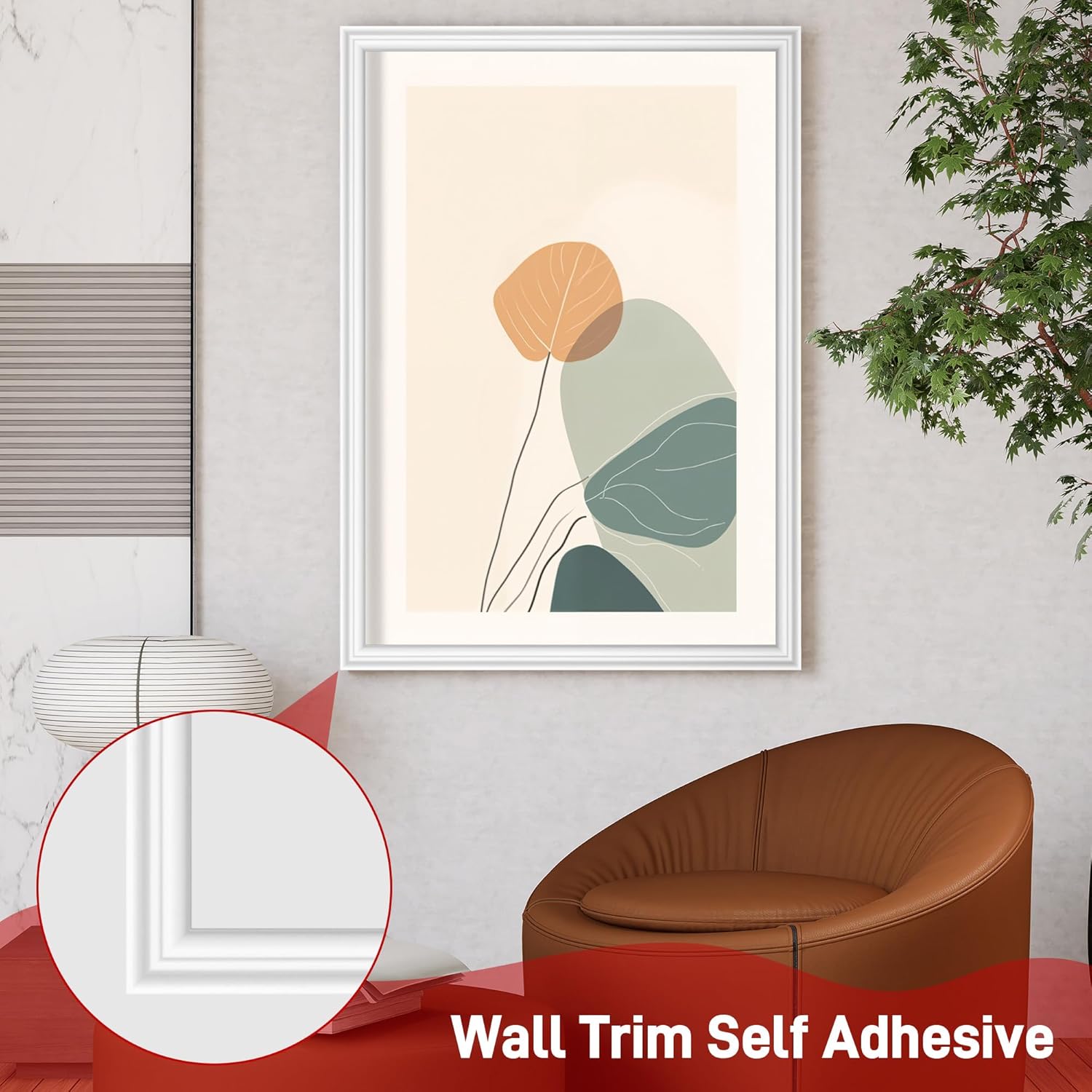 Decorative Mirror Frame Border / White