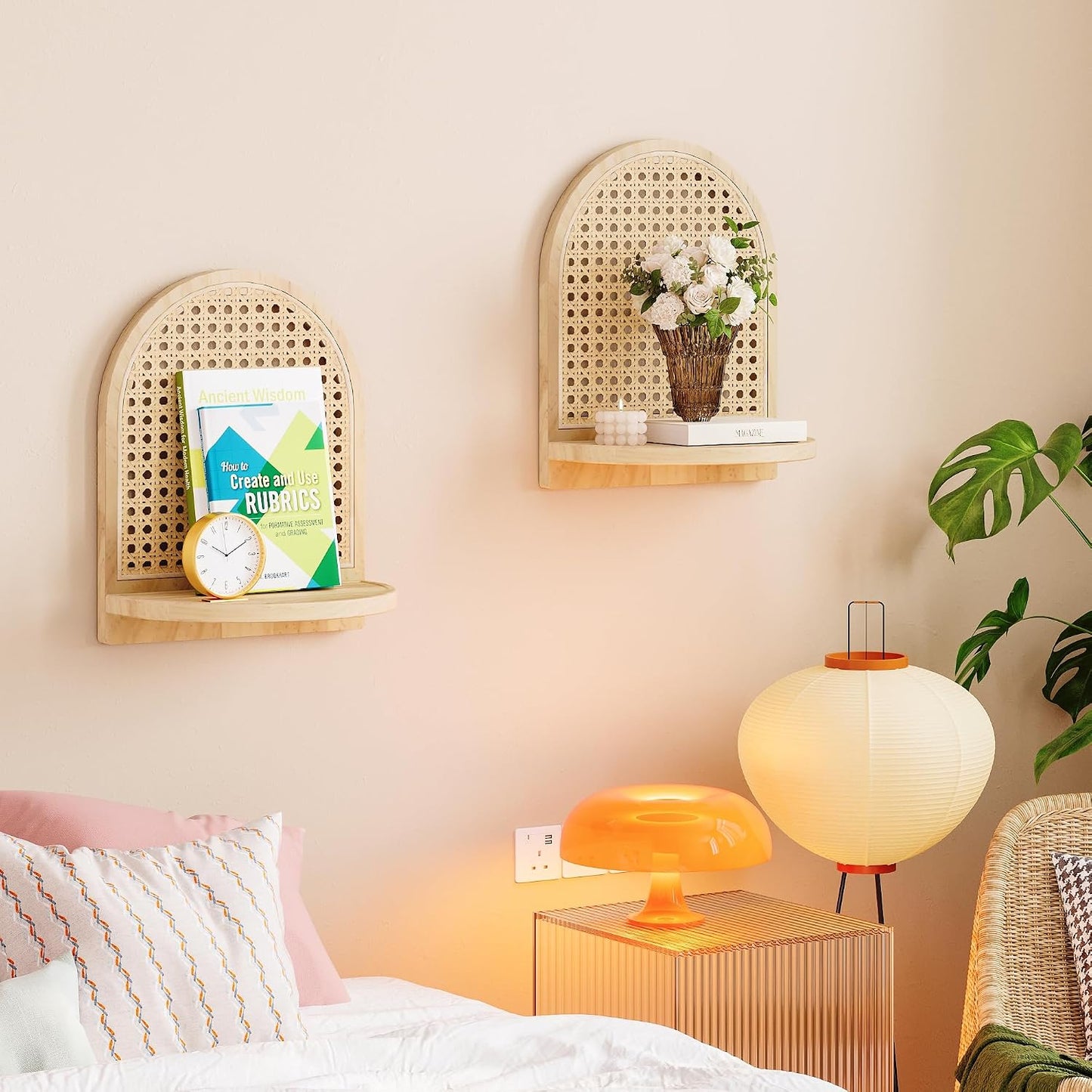 Unique Small Display Shelves / Natural Rattan Shelf