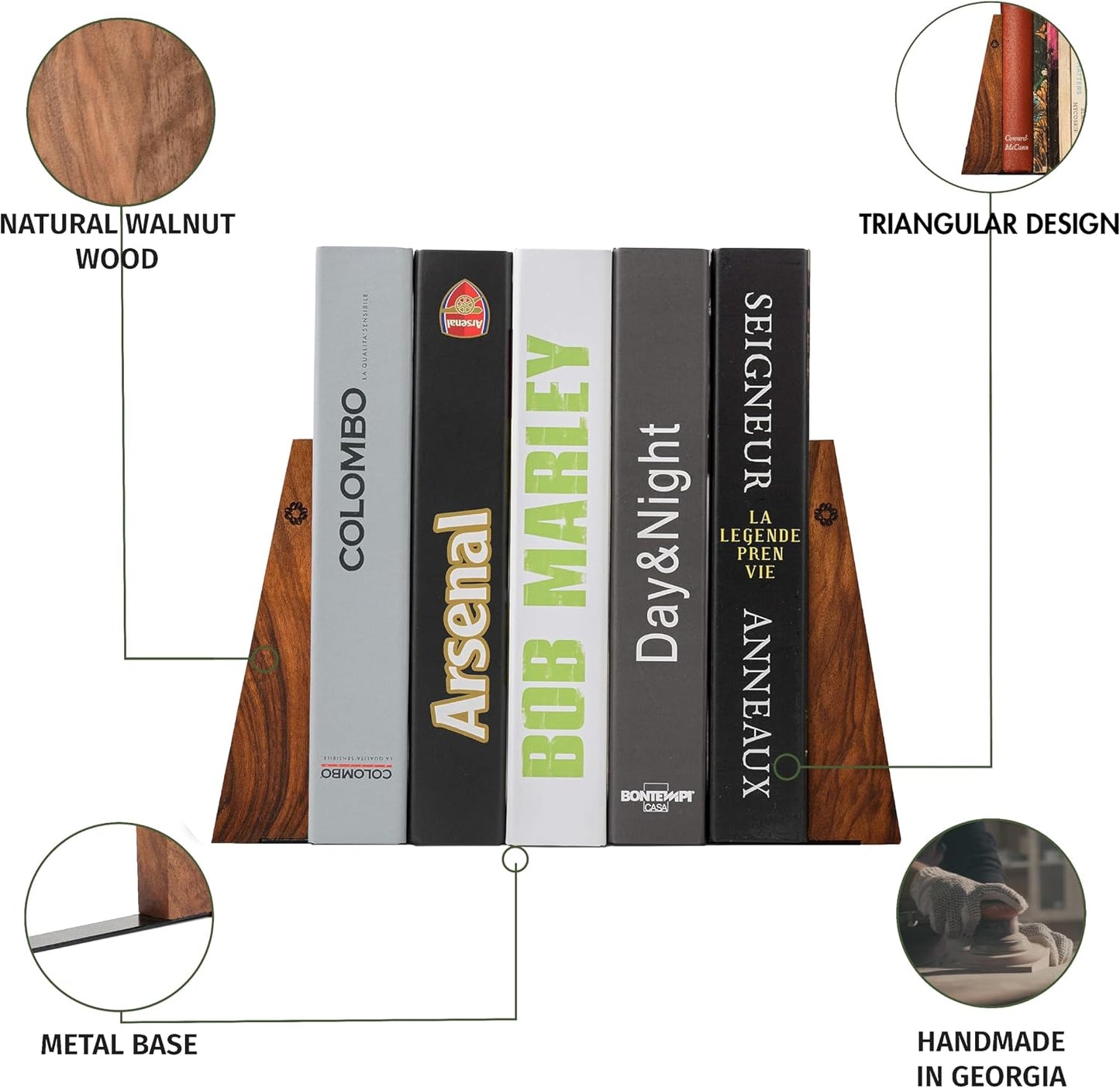 Wooden Book Ends / Set of 4
