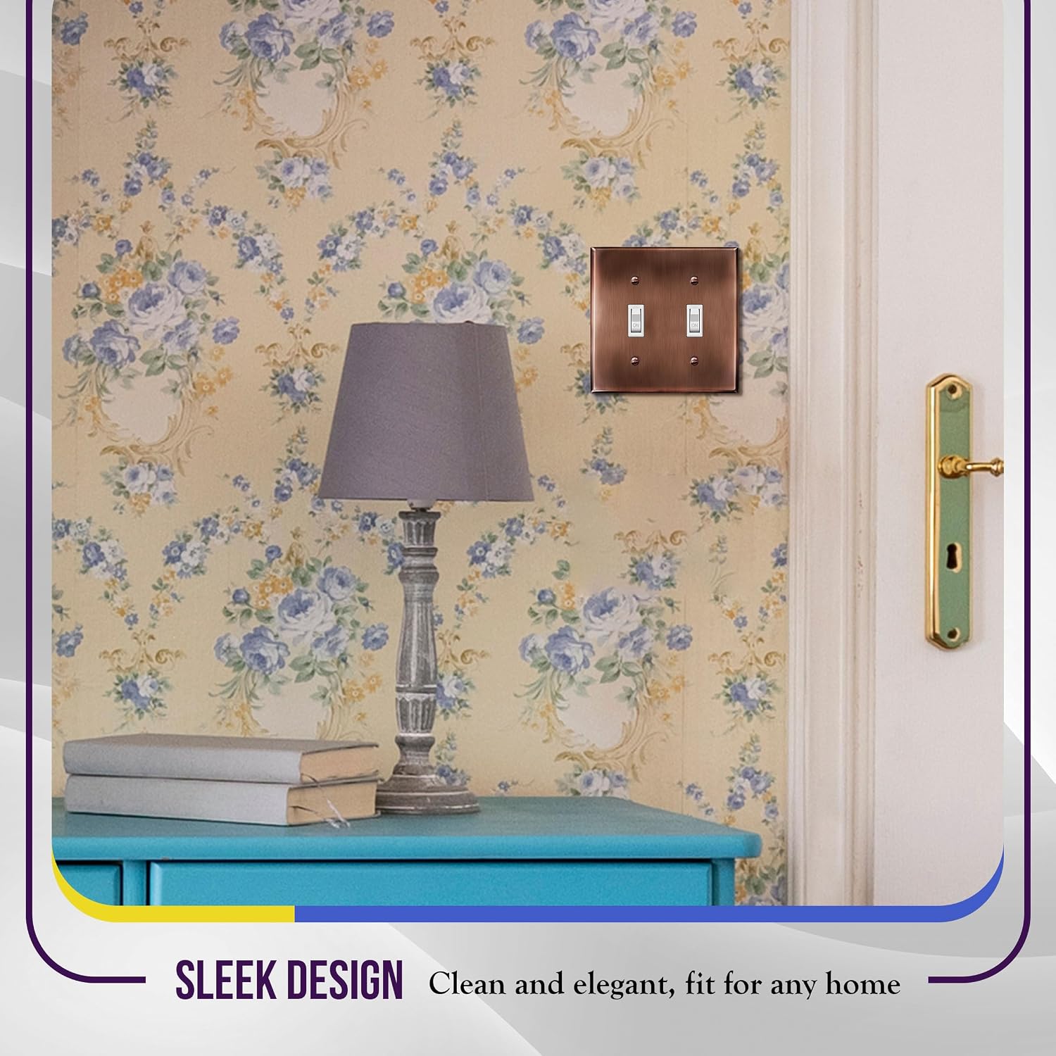ENERLITES Double Toggle Light Switch Metal Cover Plate, Stainless Steel Wall Plate, Corrosion Resistant, Standard Size