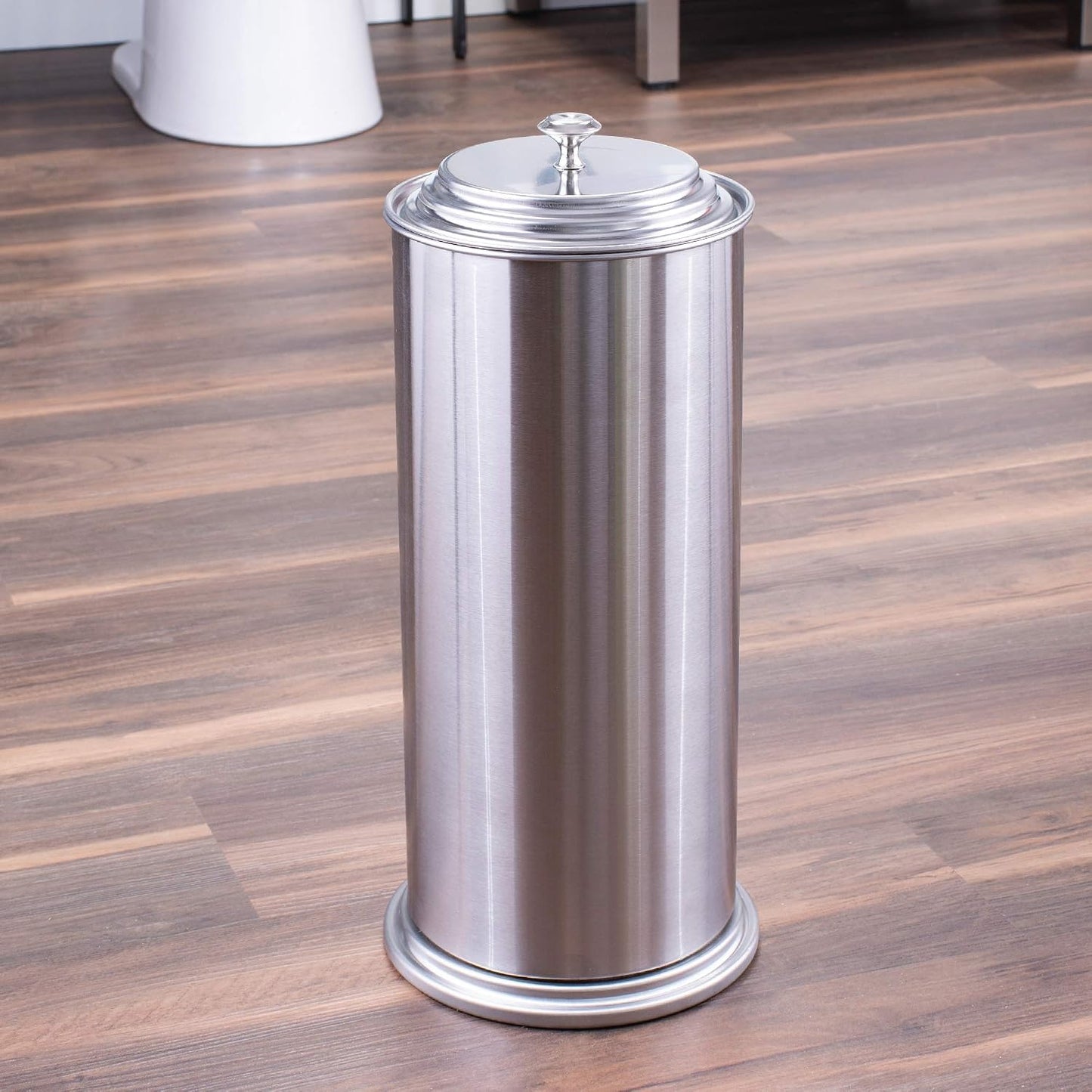 JS Jackson Supplies Free Standing Extra Large Toilet Paper Holder - Stainless Steel