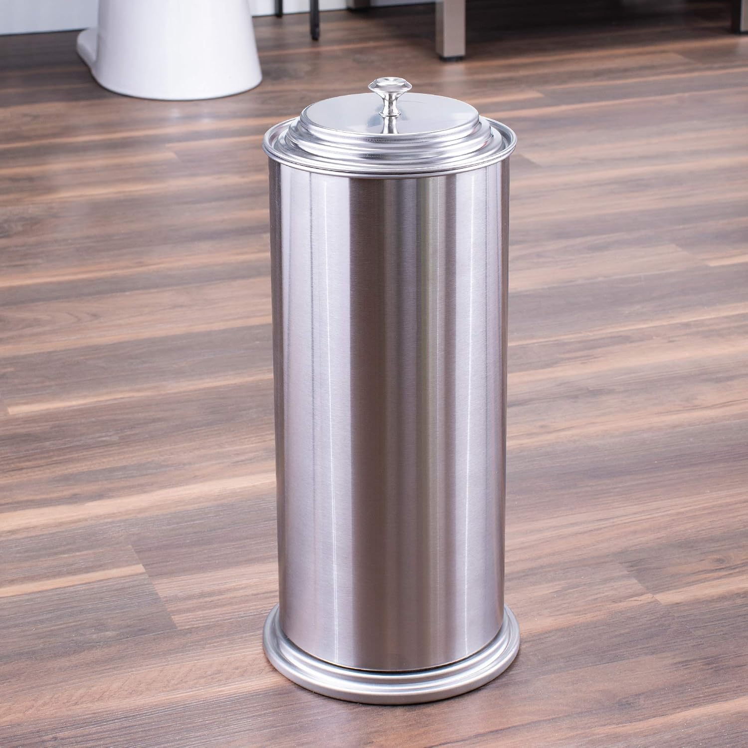 JS Jackson Supplies Free Standing Extra Large Toilet Paper Holder - Stainless Steel