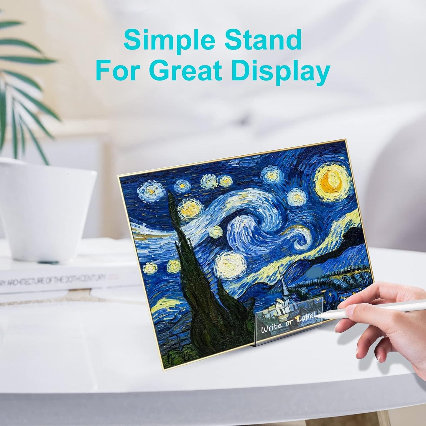 Boloyo Acrylic Book Stand with Ledge,10PC Clear Acrylic Display Easel Transparent Display Stand Holder Tablet Holder