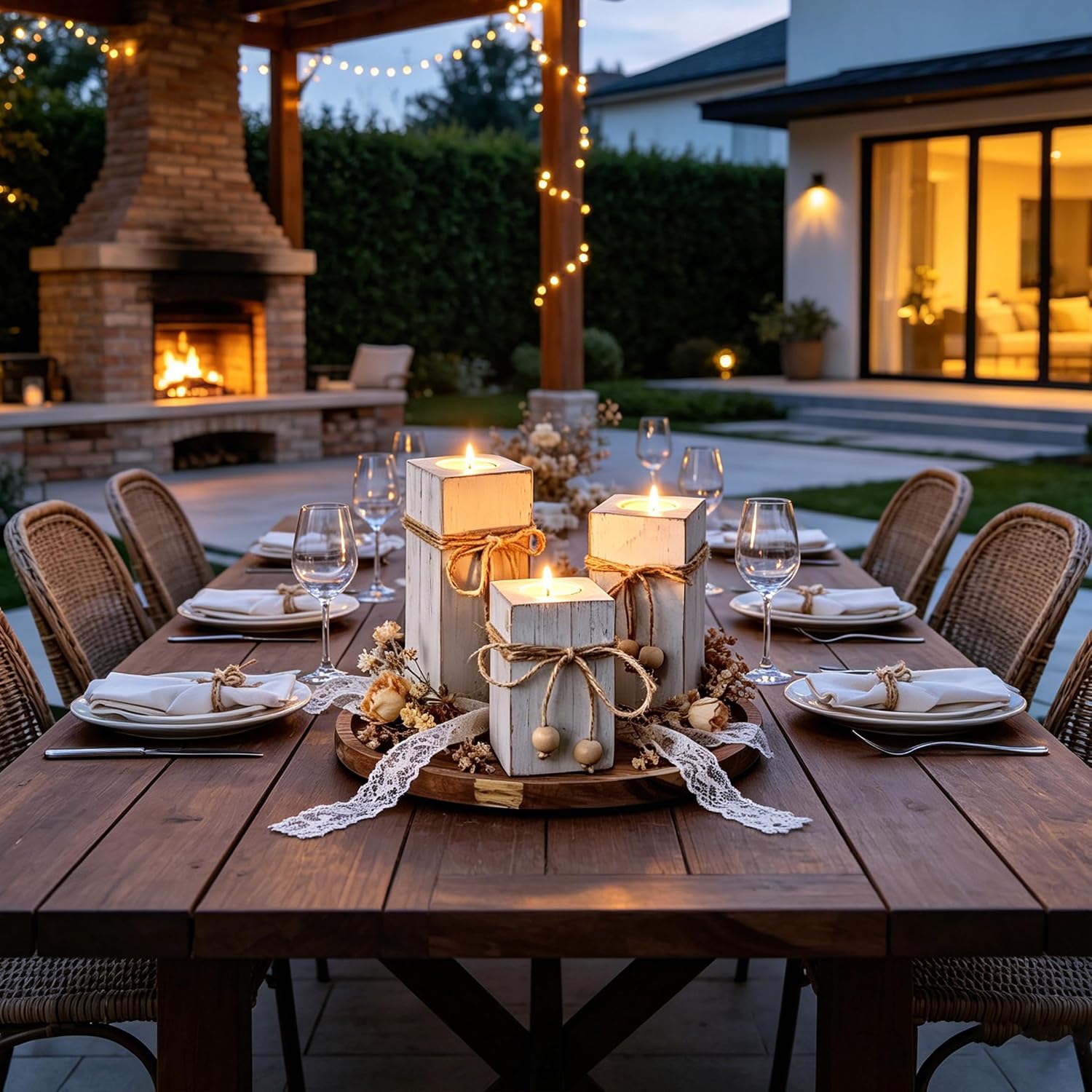 Flameless Candles Farmhouse Decor / Set of 6