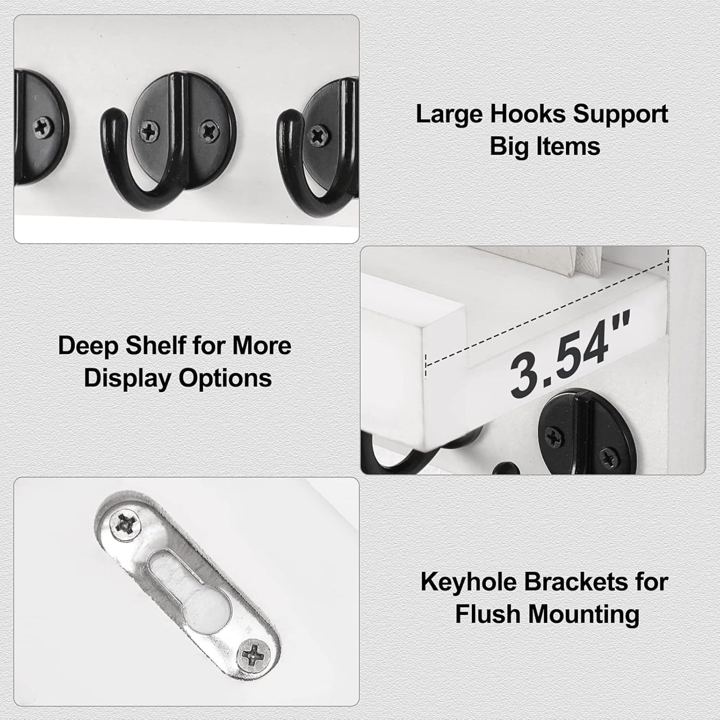 Key Holder / Decorative Key and Mail Holder / White