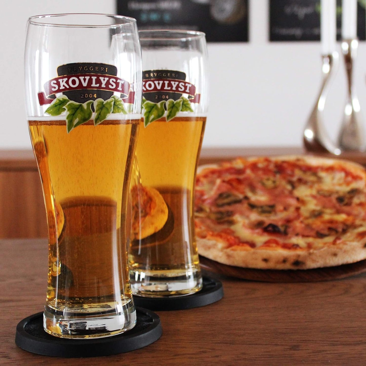 Modern Bar Coasters / Black / Set of 8