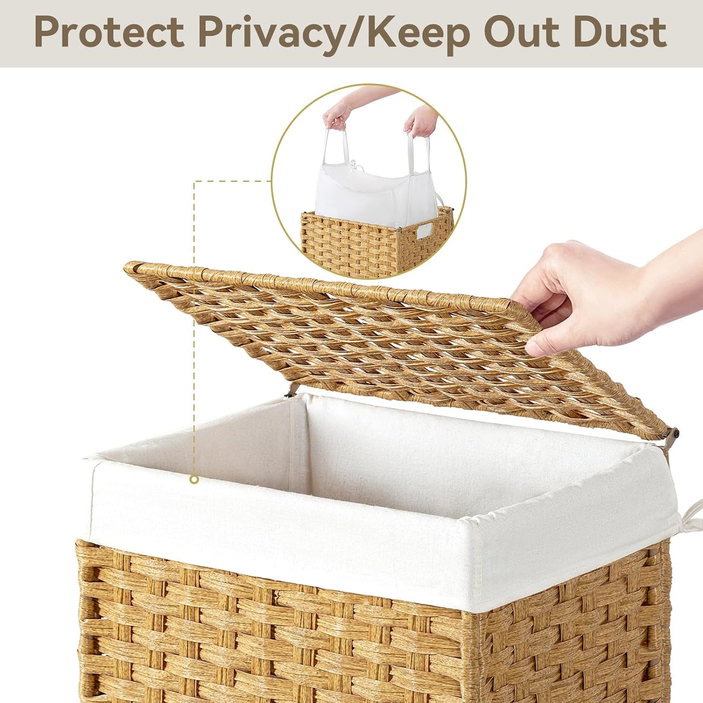 Rolling Laundry Basket / 90l / Yellow