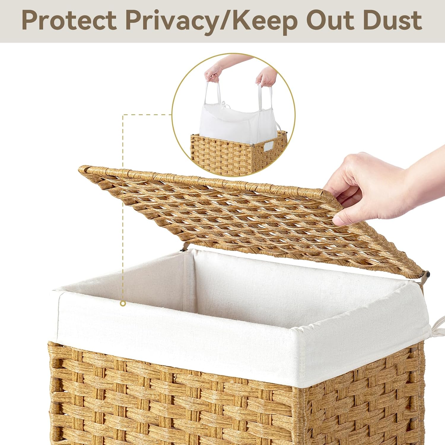 Rolling Laundry Basket / 90l / Yellow