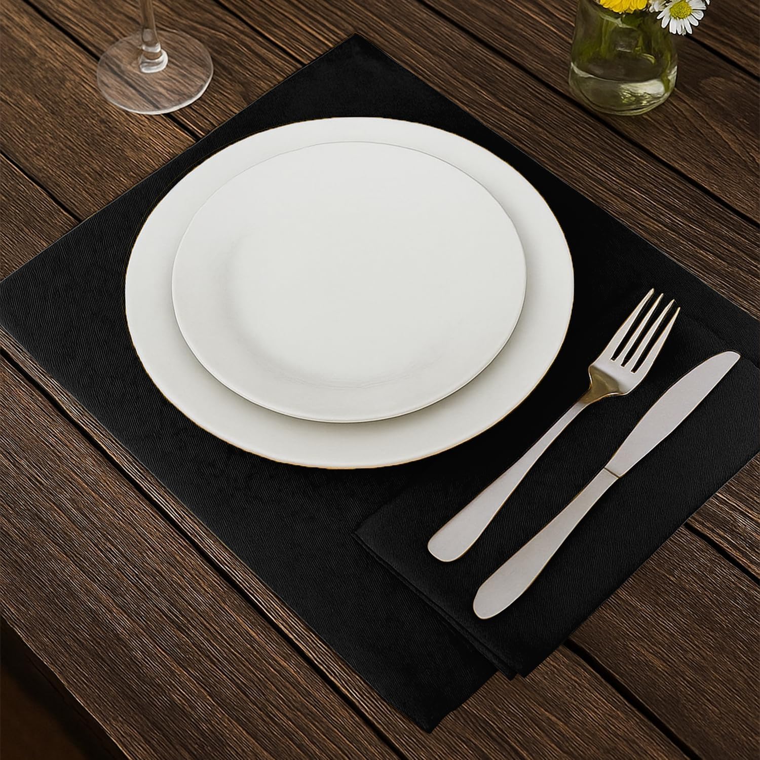 Cotton Cloth Napkins Set of 12 - Soft Premium Dinner Napkins with Hemmed Edges, Hotel Quality 18x18 Inch for Home