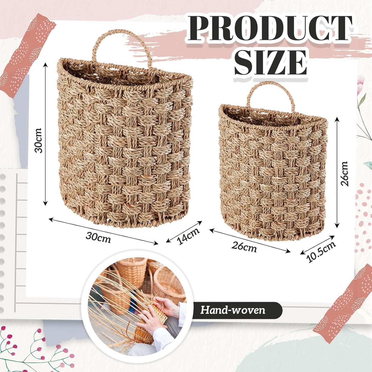 Wicker Decorative Baskets / Sea Grass / Natural / Set of 2