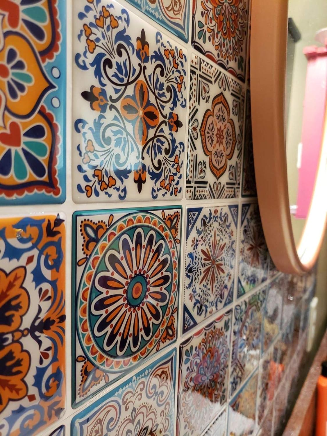 Stick on Wall Tiles / Aquamarine Blue