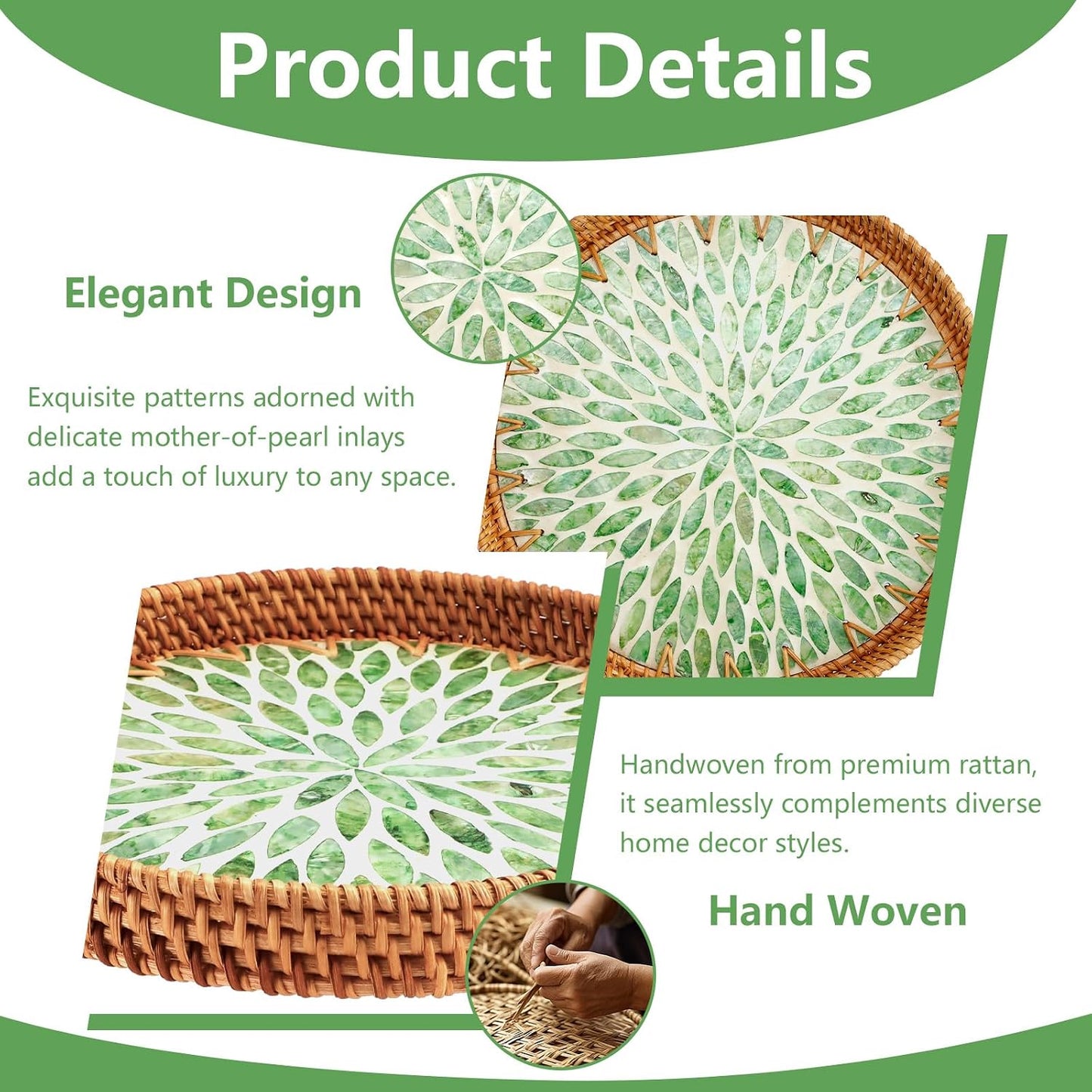 Round Rattan Tray / Set of 2