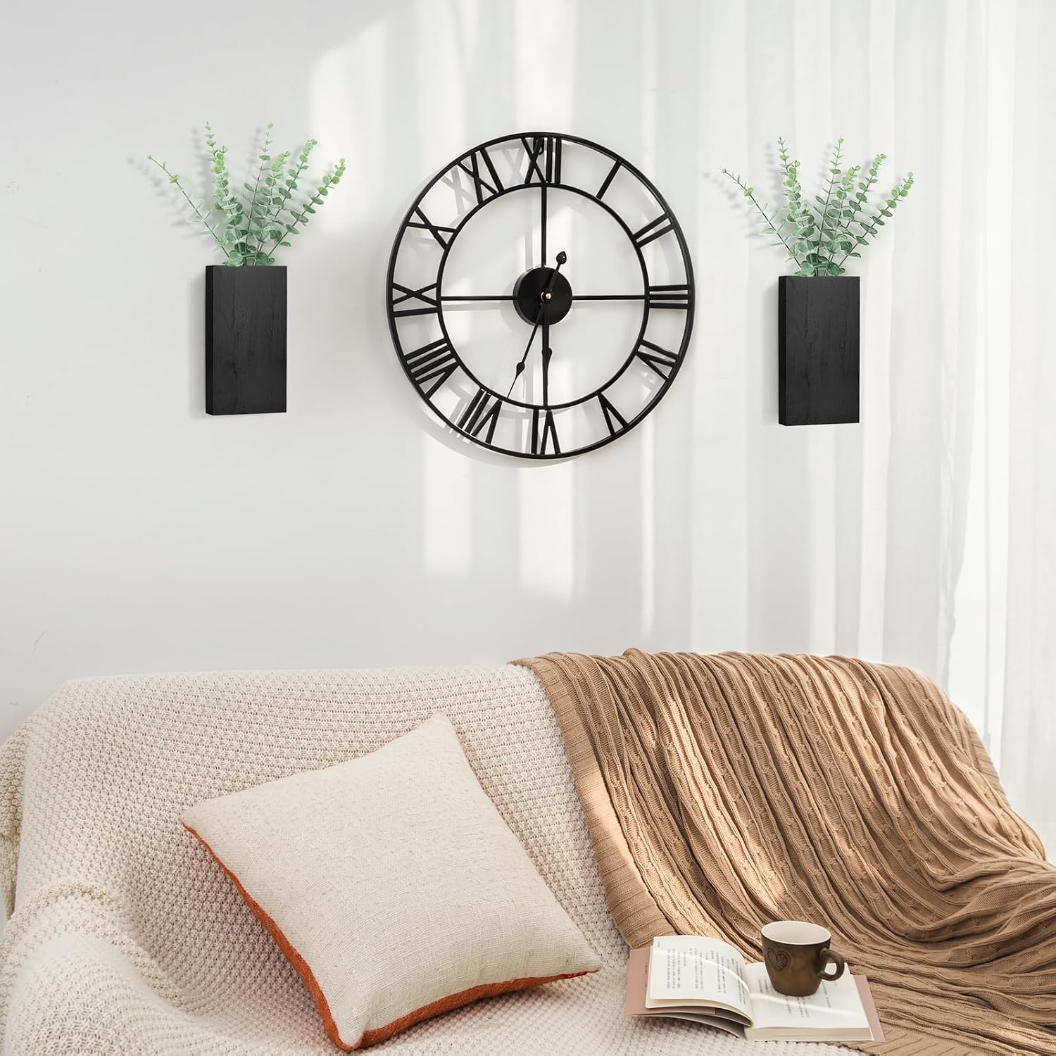 Wood Wall Planter Vase / Black / Medium / Set of 2