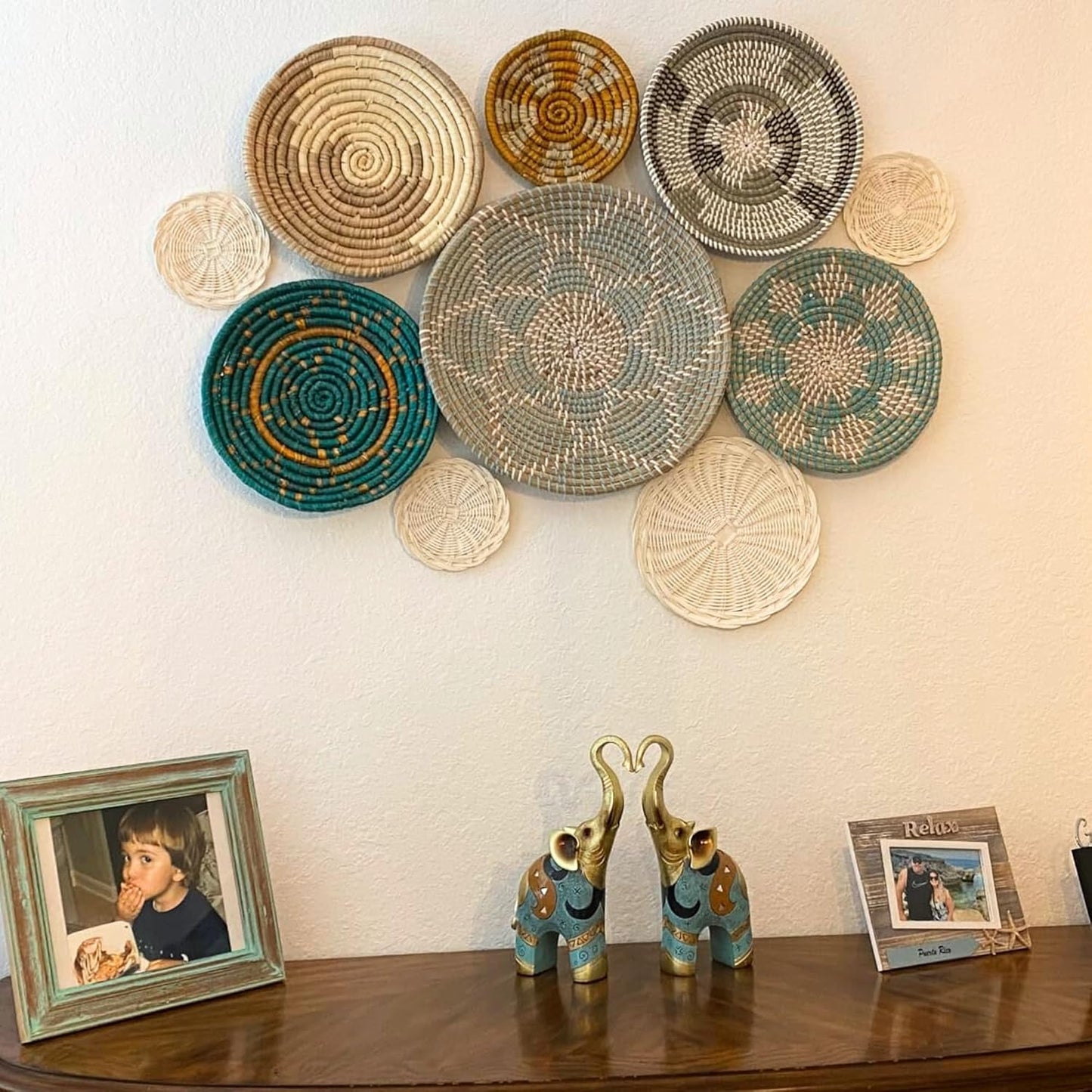 Boho Baskets / Wicker Basket Wall Decor / Natural