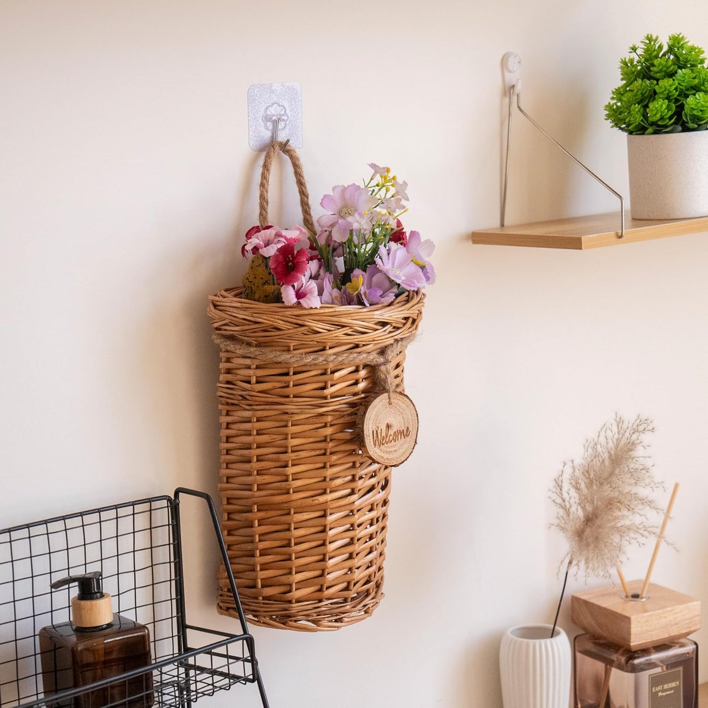 Woven Hanging Basket Door Hanging Basket Wall Decorations / Wicker