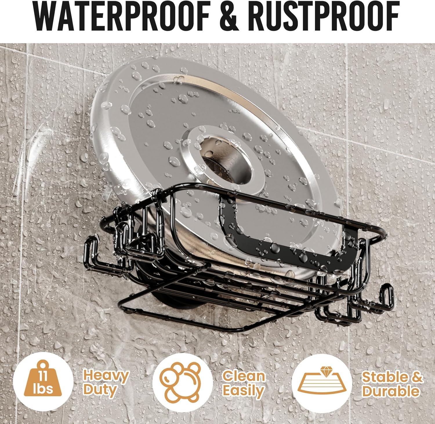 Hooks / Bar Soap Holder for Shower / Black / 1 Tire