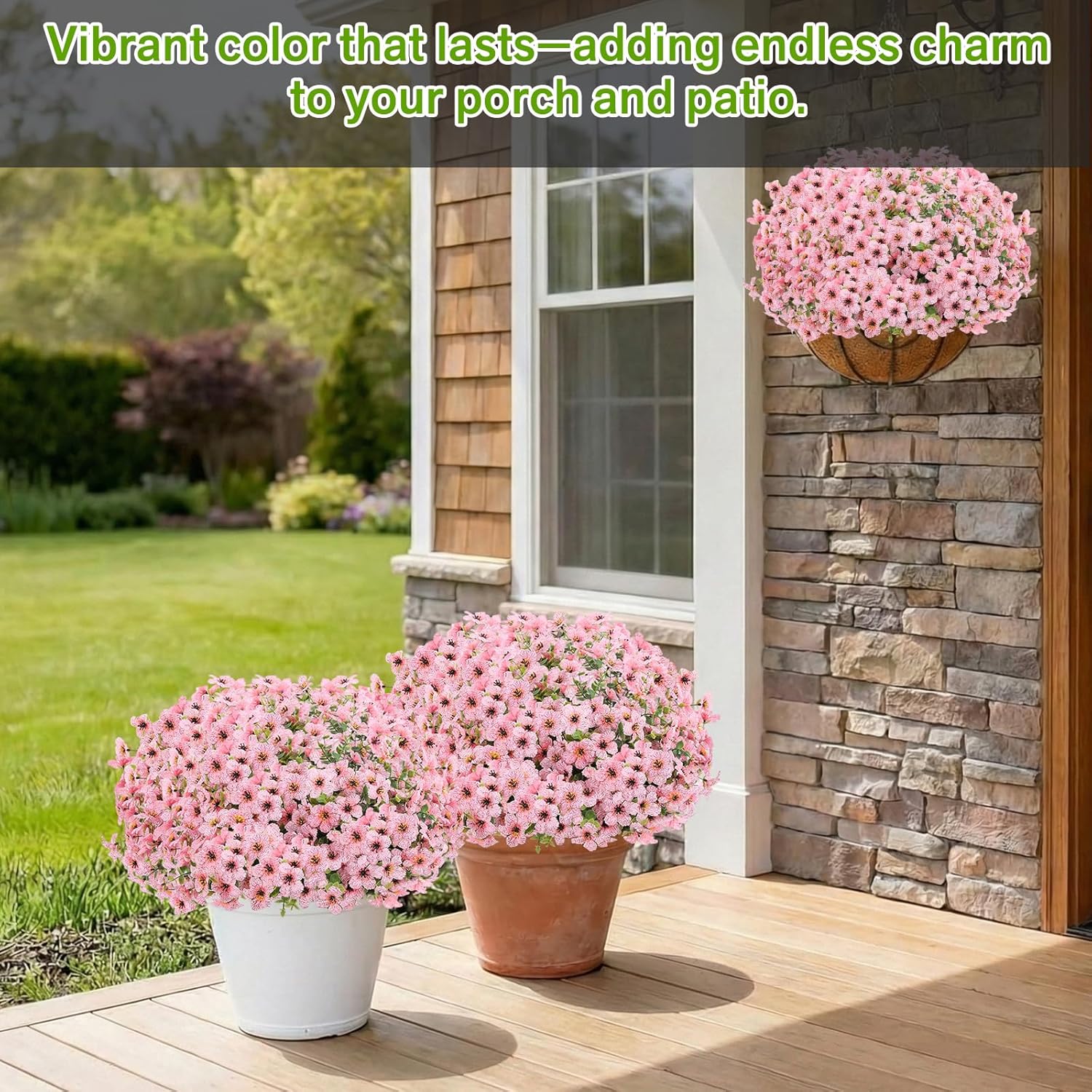 13Bundles Silk Realistic UV Resistant Faux Flowers / Pink / Artificial Flowers / Set of 13