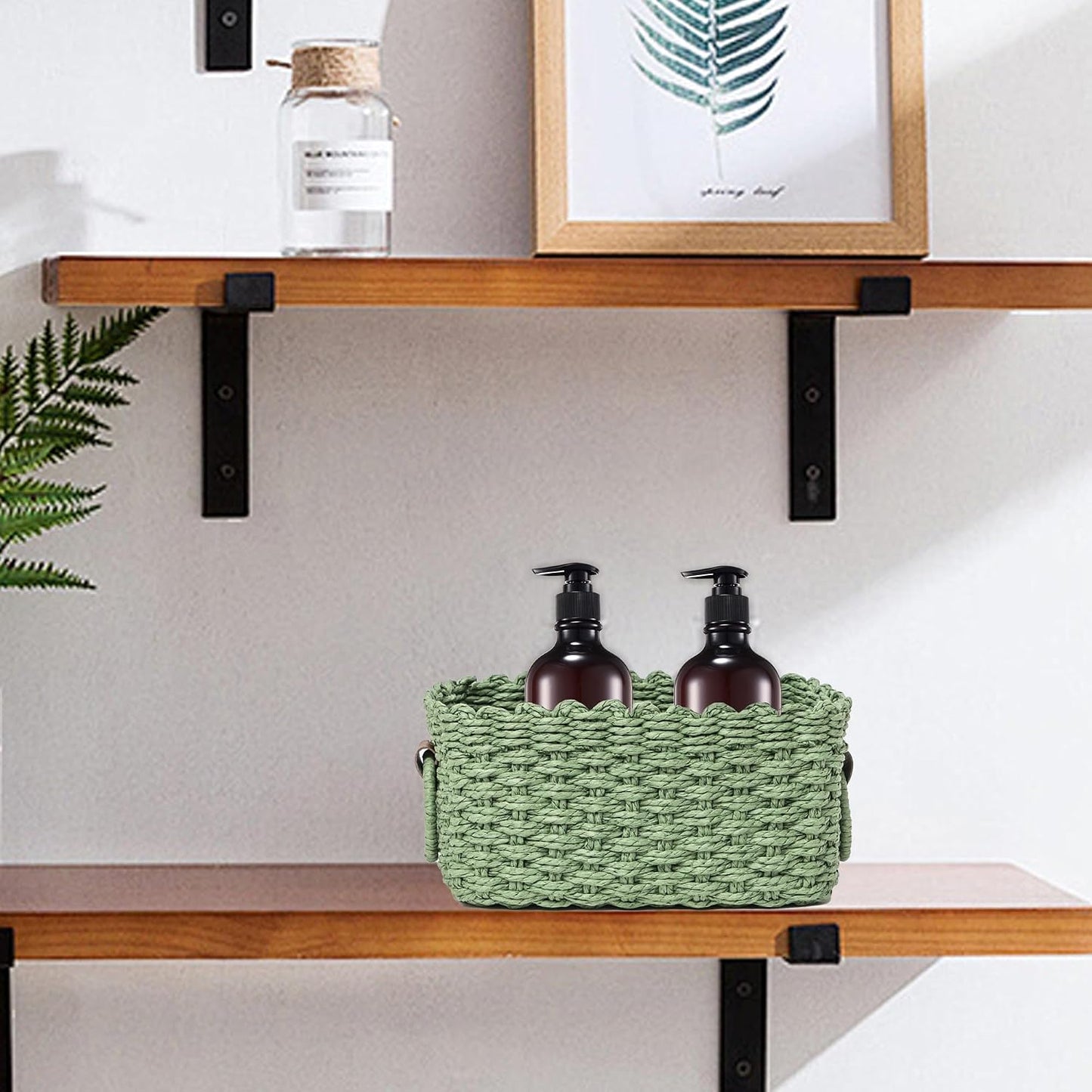 woven Storage basket / Dark Green