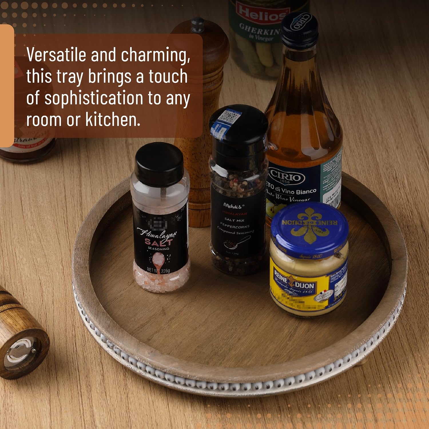 Wooden Round Tray / Warm Brown