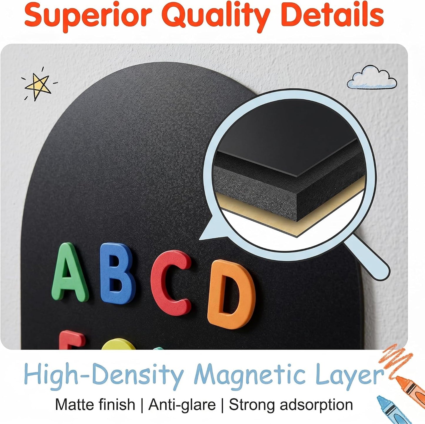 Magnetic Arch Wall Decal / Black / 40 x 18