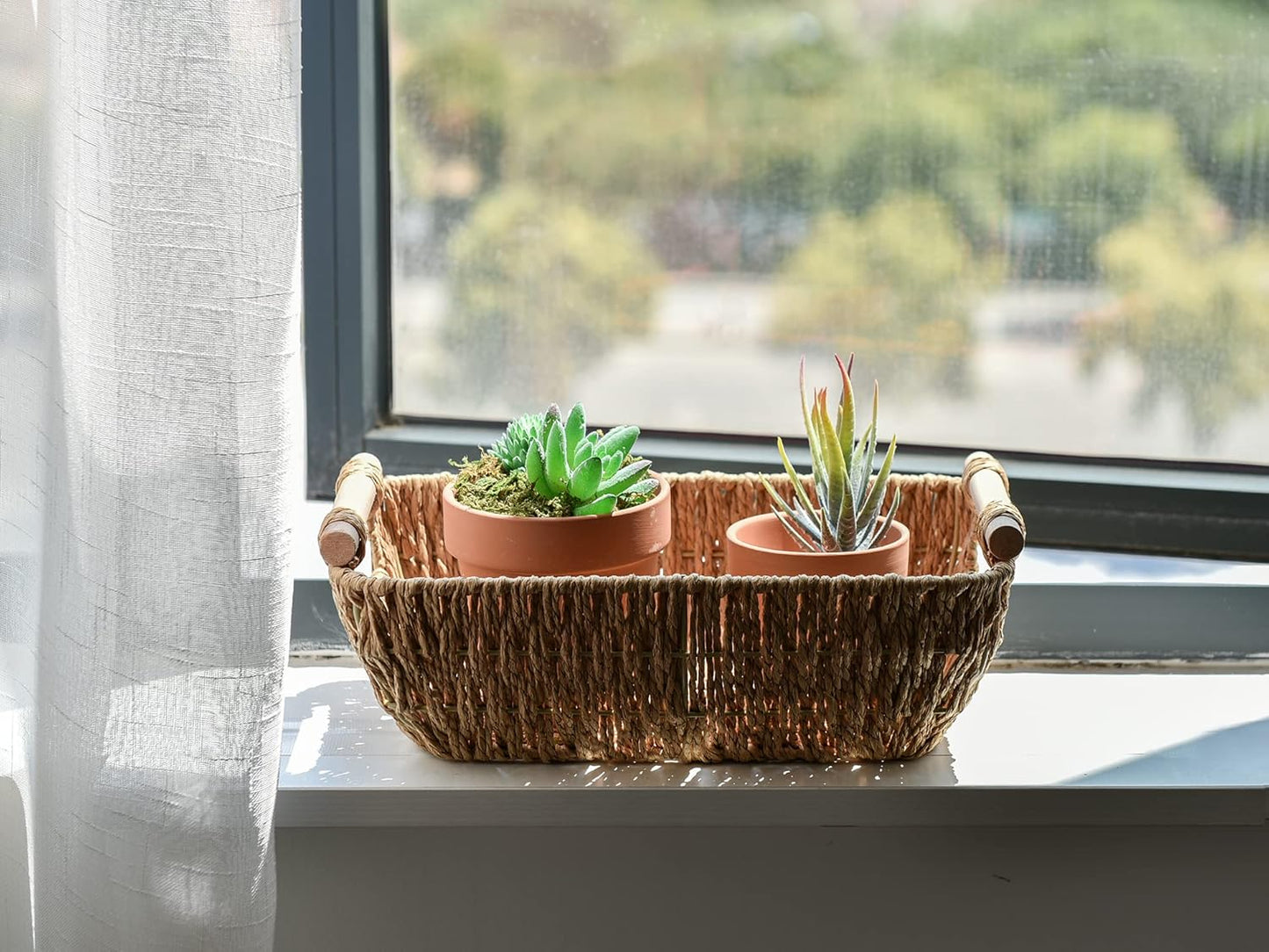 Hand-Woven Wicker Baskets / Light Brown / Small / Set of 2