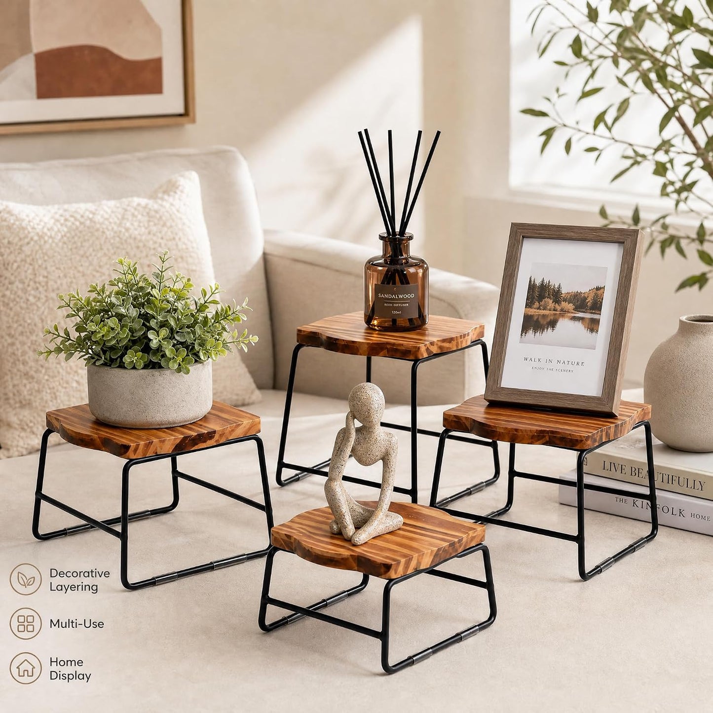 Cupcake Stand & Wood / 4 Piece Wood Buffet Risers