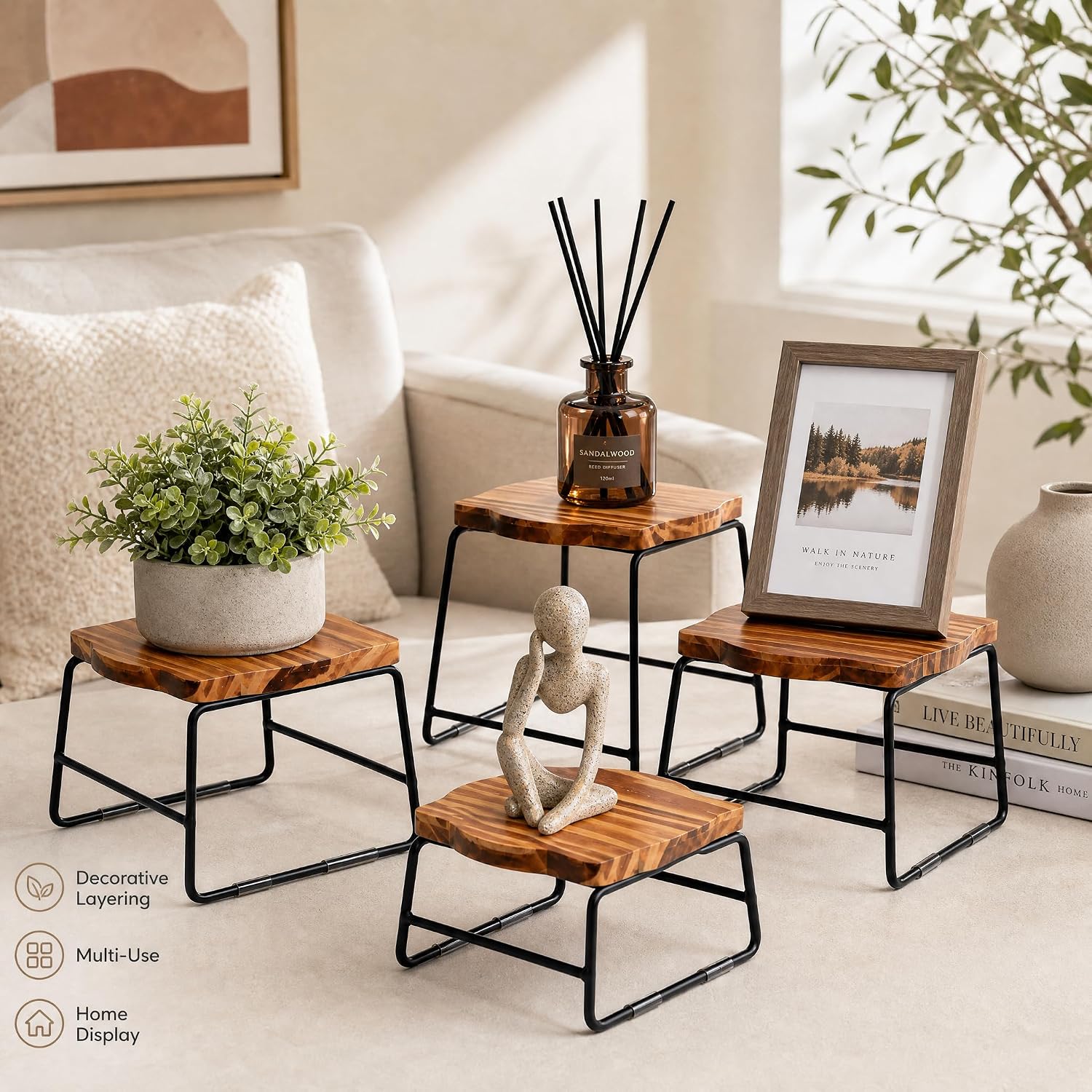Cupcake Stand & Wood / 4 Piece Wood Buffet Risers