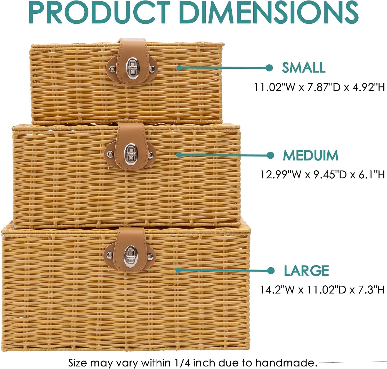 Woven Baskets / Wicker Storage Baskets / Set of 3