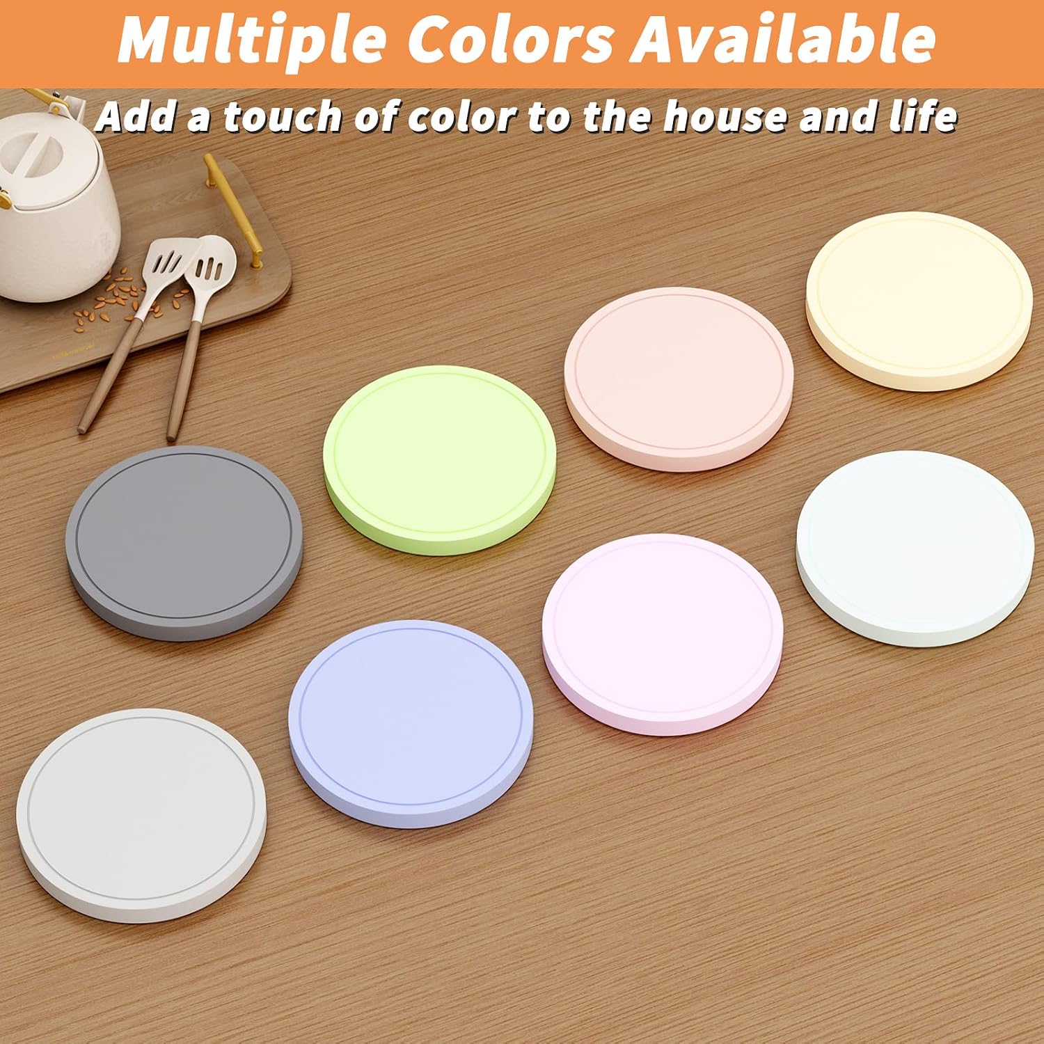 Holder / Super Absorbent Diatomaceous Earth Coasters Set / Gray / 4 Inch / Set of 6