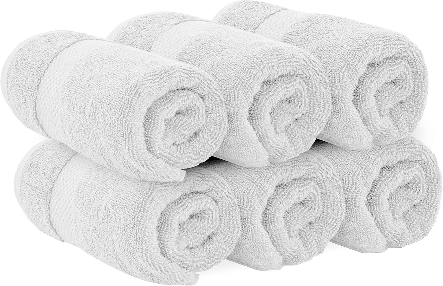 White Classic Luxury Silver Hand Towels - Soft 100% Turkish Cotton | Highly Absorbent Hotel spa Bathroom Towel