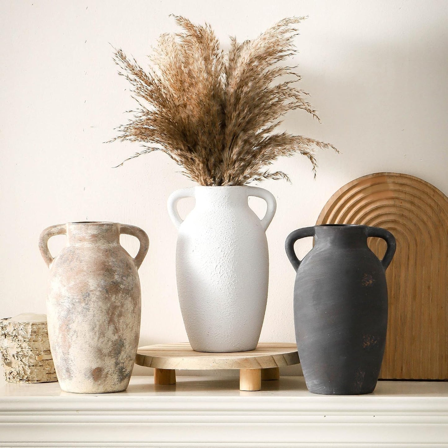 Ceramic Rustic Vase / 110-3-9.6in / 9.6 Inch