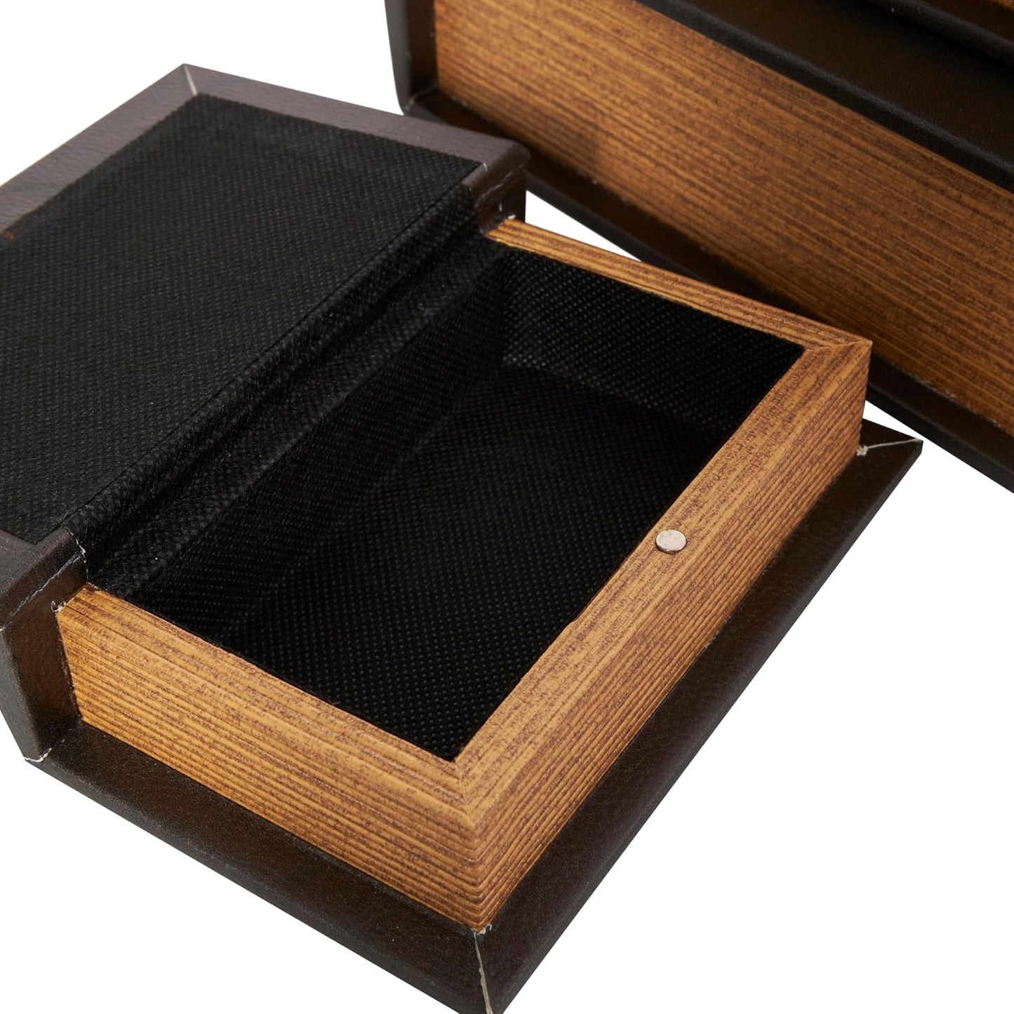 New York Storage Faux Storage Book Box / Black / 3", 2", 2 / 2 Inch / Set of 3