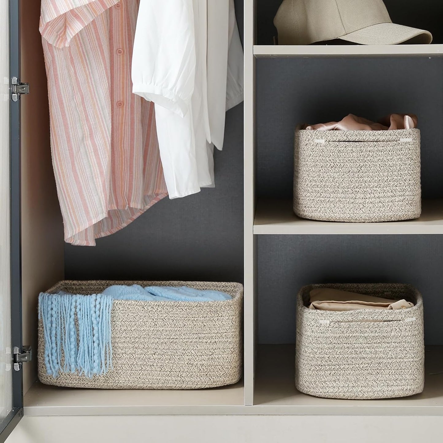Woven Shelf Toy Basket / 11.8"lx7.8"wx5.1"h / Mix Brown / Set of 3