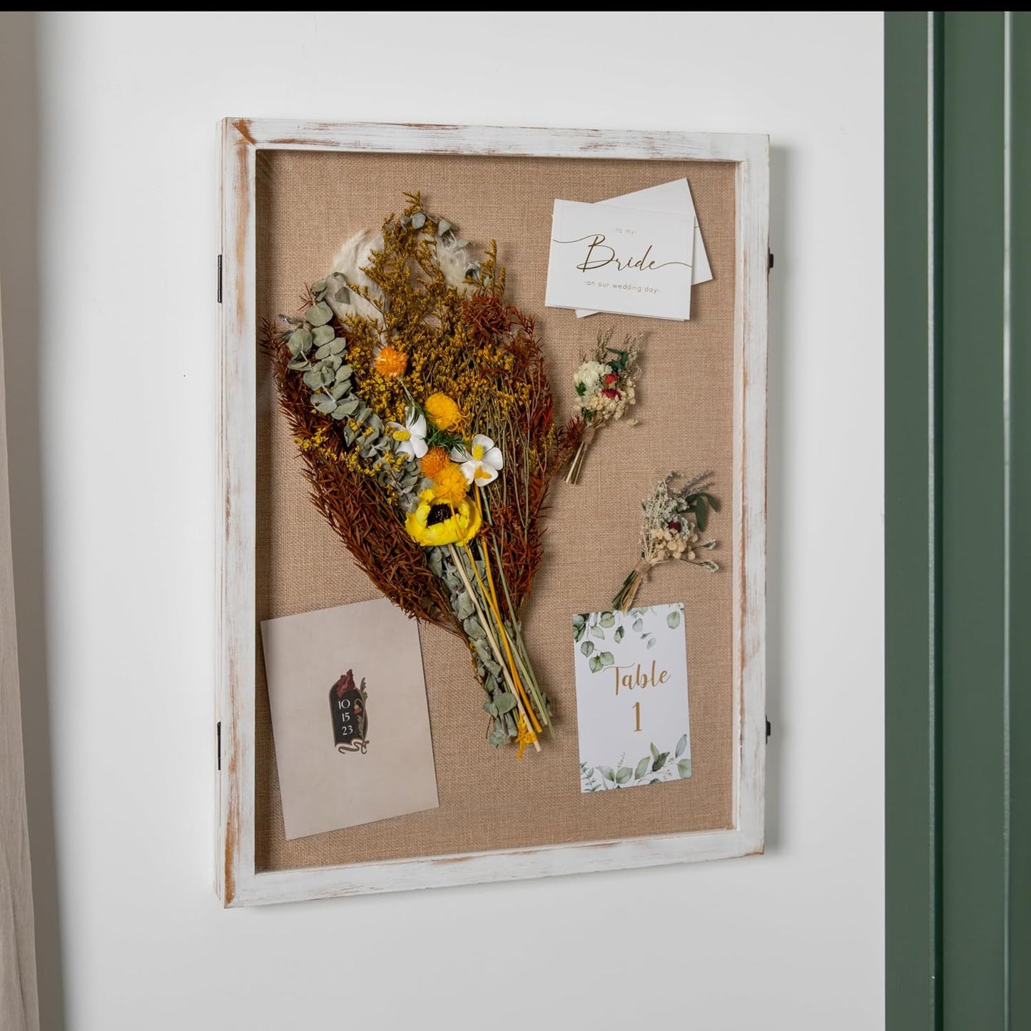Flash Furniture Peyton Shadow Box Display Case, Solid Pine Wood Frame, Powder Coated Latch and Hinges, Foam Back with