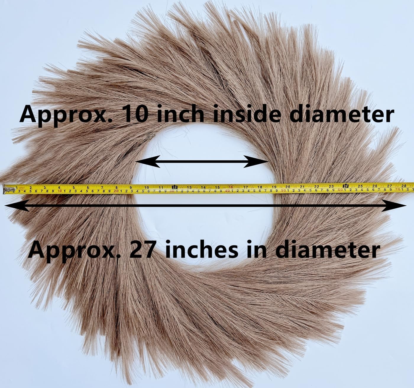 27'' Artificial Pampas Grass Wreath / Brown